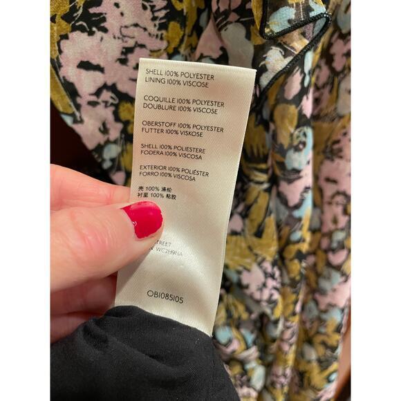 Free People Medium Mabel Balloon Sleeve Ruched Cropped Top Peasant Blouse Floral - Picture 13 of 15